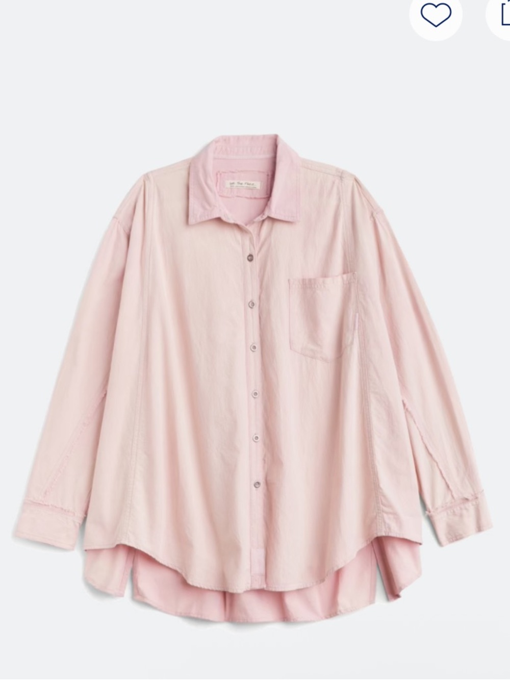 EUC Free People Oxford Dreams Oversized Button Down Top